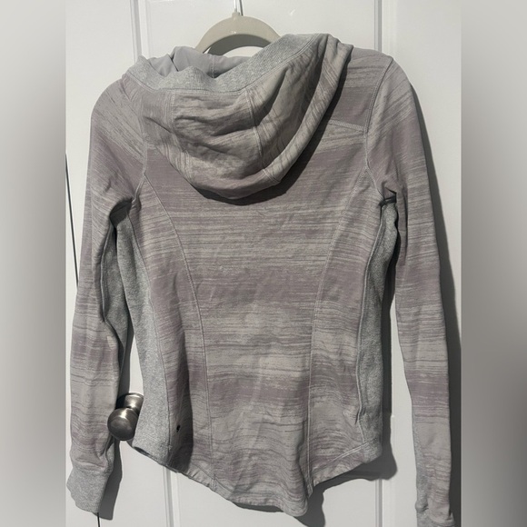 Lululemon Post Sweat Pullover Gray French Terry Hooded Half Zip Size 6 - Picture 6 of 8